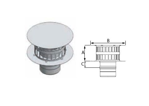 M&G DuraVent 8'' FasNSeal W2 Double Wall Rain Cap - W2-RC8 // W2-RC8
