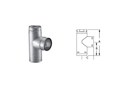Security Chimneys 4" Secure Pellet Single Tee with Clean-Out Tee Cap (Black) - 4SPVBT