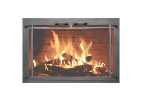 Thermo-Rite Windsor Custom Glass Fireplace Door - Shown in Textured Natural Iron - WINDSOR