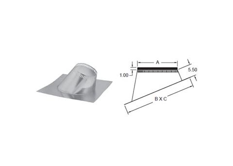 Metal-Fab Air-Cooled Temp/Guard 12 Diameter Flashing 2/12-5/12 Pitch - 12AIRTGF