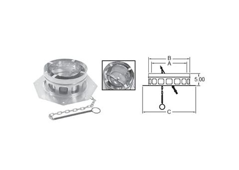 Metal-Fab Air-Cooled Temp/Guard 14 Diameter Anchor Plate W/Damper - 14AIRTGAPD