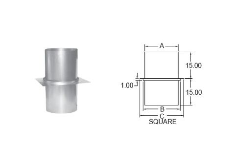 Metal-Fab Air-Cooled Temp/Guard 16 Diameter Firestop Assembly - 16ATGFSA