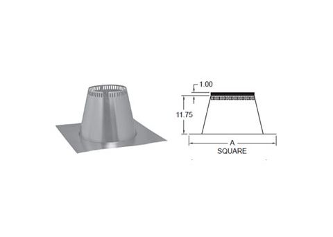 Metal-Fab Air-Cooled Temp/Guard 16 Diameter Tall Cone Flashing - 16ATGFT