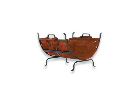 Uniflame Olde World Iron Log Holder with Suede Leather Carrier W-1189