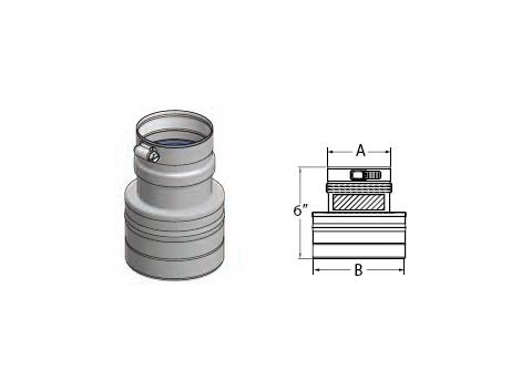 M&G DuraVent FasNSeal 4'' x 3'' Stepped Reducer - FS43R // FS43R