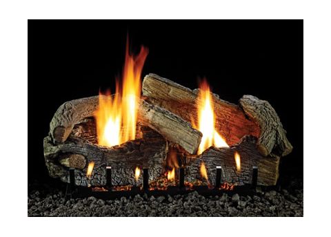 White Mountain Hearth Stacked Age Oak Log Set - 7 Piece - 18 inch - Refractory - LS18SRAO