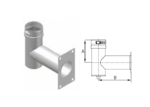 M&G DuraVent 3'' FasNSeal Weil McLain Tee Appliance Adapter - FSA-WEIL-GVTEE3 // FSA-WEIL-GVTEE3