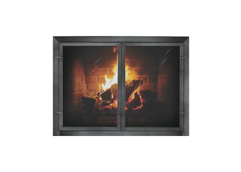 Thermo-Rite Outdoor Patio Door Custom Glass Fireplace Door - Shown in Textured Black