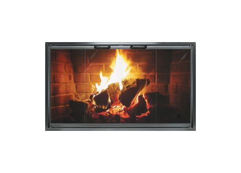 Thermo-Rite Special Z Custom Glass Fireplace Door - Anodized Aluminum - Shown in Anodized Black