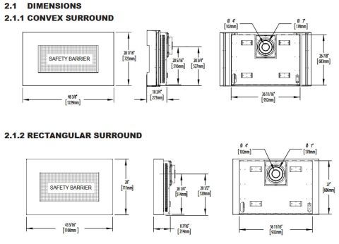 Napoleon Plazmafire WHD31 Direct Vent Gas Fireplace Dimensions