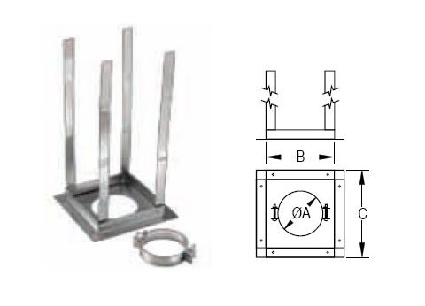 M&G DuraVent 4'' Round Gas Vent Square Firestop Support - 4GVRS // 4GVRS