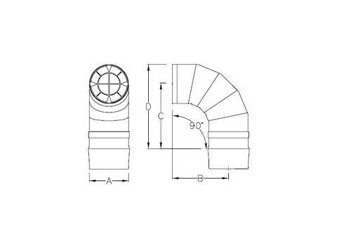 Selkirk 3'' Direct-Temp Multi-Fuel 90 Degree Screened Termination Elbow - 9314TERM