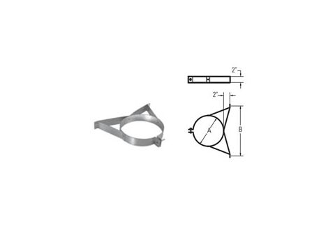 M&G DuraVent 7'' DuraPlus Wall Strap - Galvalume - 9168 // 7DP-WS