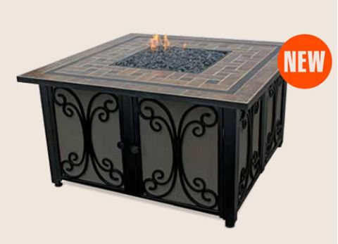 Uniflame LP Gas Outdoor Firebowl With Slate Tile Mantle - GAD1351SP