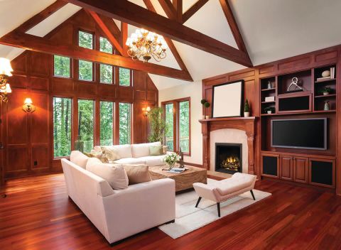 Fireplace in living room