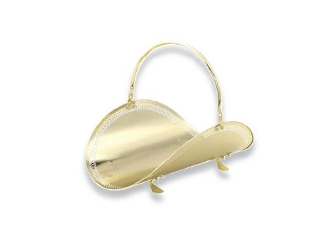 Uniflame 19" Polished Brass Filigree Woodbasket - W-2337