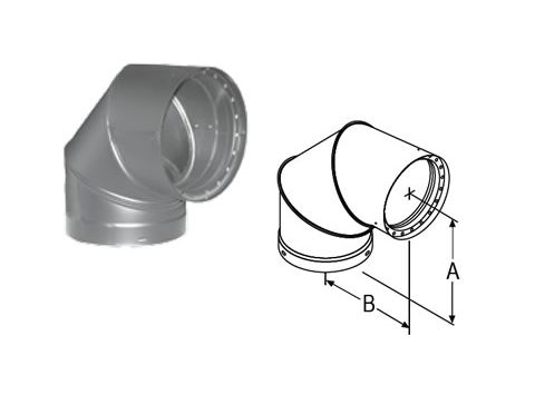 M&G DuraVent 7'' DVL Double-Wall Black 90 Degree Elbow - 8790 // 7DVL-E90