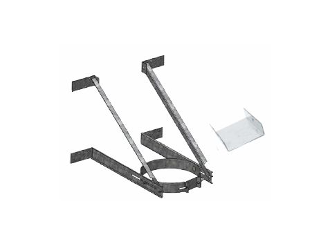 M&G DuraVent 6'' and 8" DuraTech Adjustable Extended Wall Support - Stainless Steel - 6DT-XWS-SS