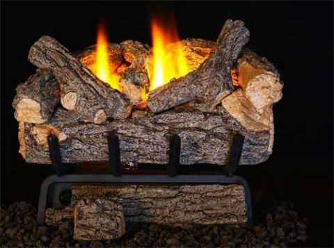 Real Fyre 16'' Valley Oak Vent Free Log Set - 9500 BTU - VOG8E-16R