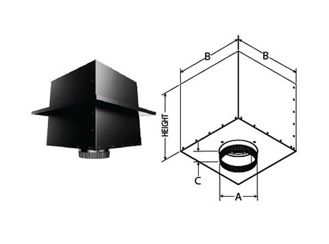 DuraVent 5" DuraTech 11" Square Ceiling Support Box - 5DT-CS11-2