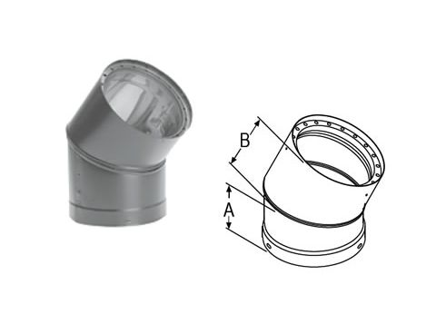 M&G DuraVent 6'' DVL Double-Wall Black 45 Degree Elbow - 8645 // 6DVL-E45