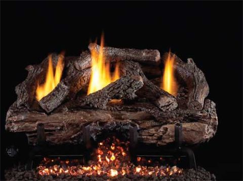 Real Fyre 18'' Charred Aged Split Oak Vent Free Log Set - CHASG10-18