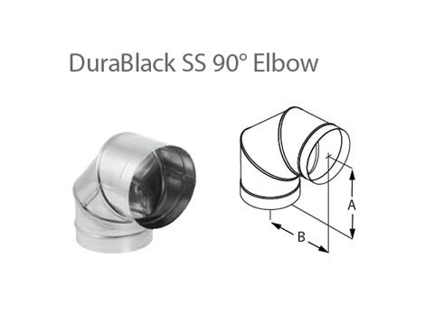 DuraVent 6'' DuraBlack SS 90 Degree Elbow - Stainless Steel - 1690SS // 6DBK-E90SS