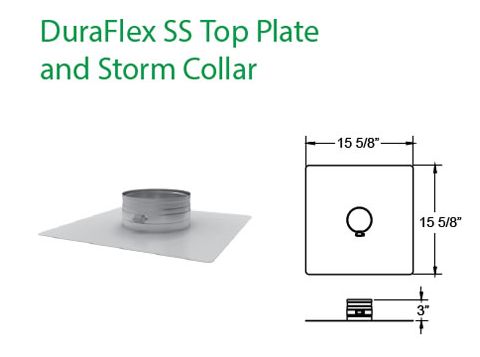 DuraVent 3 DuraFlex SS Top Plate and Storm Collar - 3DFS-TPSC