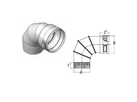 M&G DuraVent 11" Ventinox VFT 90 Degree Adjustable Elbow