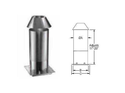M&G DuraVent 4" Round Gas Vent AIS 3" - 4" - 354AIS