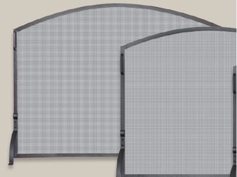 Uniflame Single Panel Black Wrought Iron Arch Top Screen - Large - S-1039