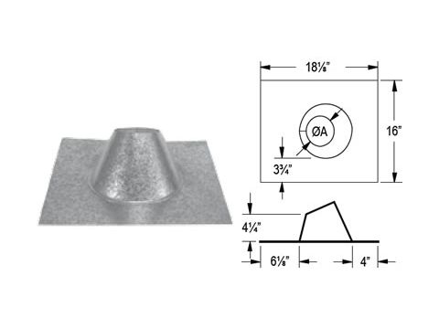M&G DuraVent PelletVent Pro Adjustable Roof Flashing - 3PVP-F6 // 3PVP-F6