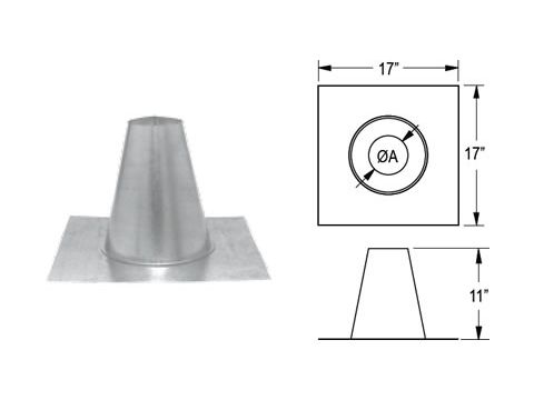 M&G DuraVent PelletVent Pro Tall Cone Roof Flashing Flashing - 3PVP-FF // 3PVP-FF