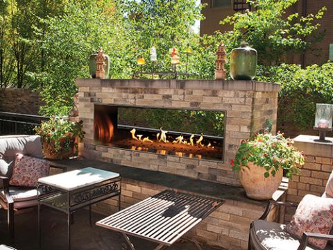 White Mountain Hearth Carol Rose Coastal Collection Linear See-Through 60 Outdoor Fireplace - OLL60SP12S
