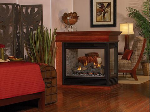 White Mountain Hearth Tahoe Peninsula and See-Through Premium 36 Fireplace - DVP36PP32E