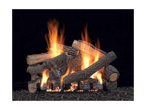 Ponderosa Refractory Log Set shown with Vented Slope Glaze Burner System