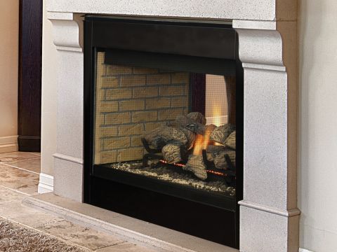 BRT40ST Fireplace flame. See through fireplace