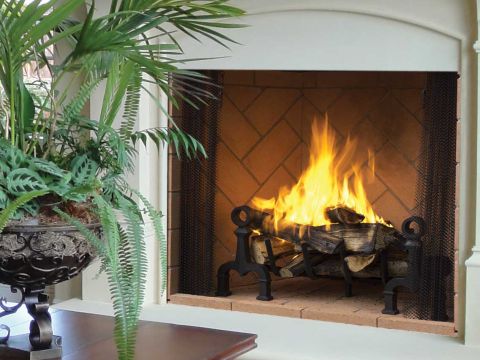 WRT6036 fireplace with flames