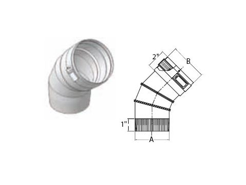 M&G DuraVent 11" Ventinox VFT 45 Degree Adjustable Elbow