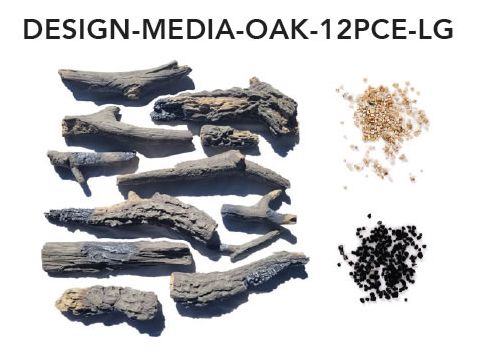Amantii Logs - OAK - 12 Piece Media Kit | DESIGN-MEDIA-OAK-12PCE-LG