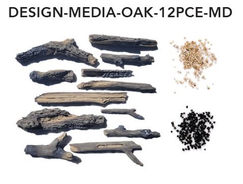 Amantii Logs - OAK - 12 Piece Media Kit | DESIGN-MEDIA-OAK-12PCE-MD