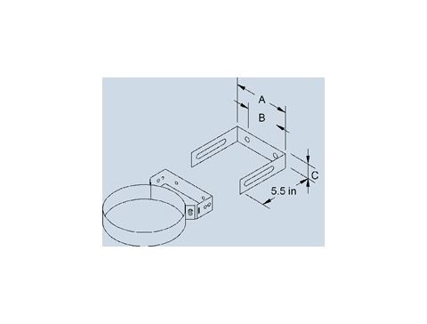 Security Chimneys 16'' SM Wall Band Extension (Galvanized) - SM16BE2F
