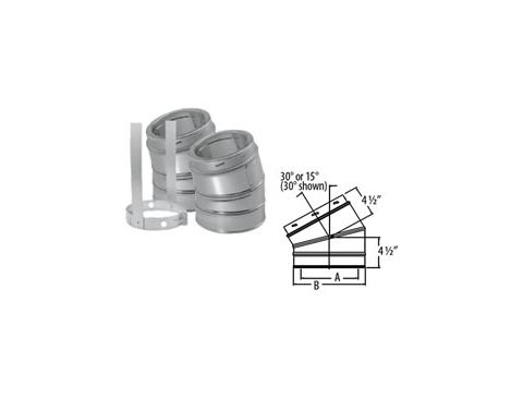M&G DuraVent 7'' DuraTech 30 Degree Elbow Kit - Stainless Steel - 9566KIT // 7DT-E30KSS