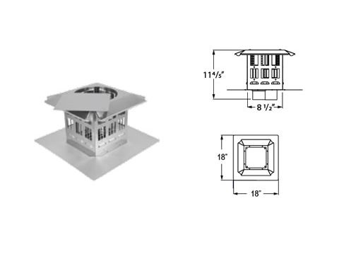 Security Chimneys 3" Secure Pellet 3" Prairie Termination Cap Black with 3" Exhaust Vent And 3" Air Intake - 3SPVBVCT33