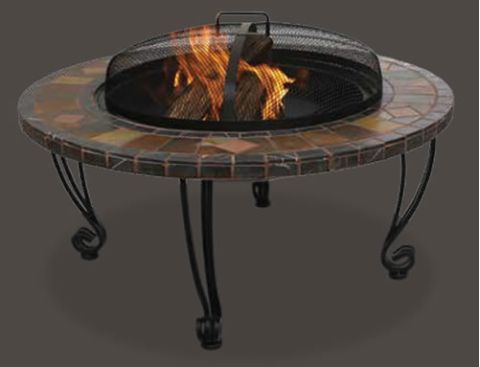 Uniflame Slate And Marble Wood Burning Outdoor Firebowl With Copper Accents - WAD820SP
