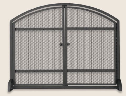 Uniflame Single Panel Black Screen With Doors And Rivets - S-1066