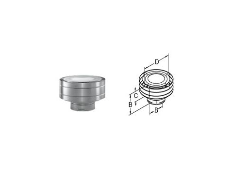 M&G DuraVent 4x6 DirectVent Pro Low Profile Termination Cap - Stainless Steel - 46DVA-VC-S // 46DVA-VC-S