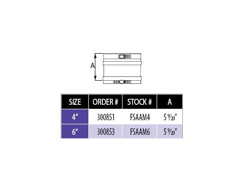M&G DuraVent 6'' FasNSeal-to-Fulton Muffler Inlet Muffler - FSAAM6 // FSAAM6