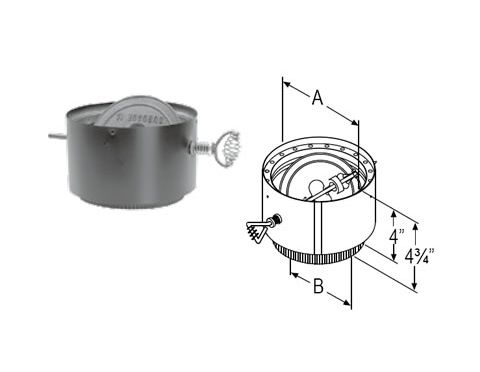 M&G DuraVent 8'' DVL Adapter/Damper Section - 8879 // 8DVL-ADWD