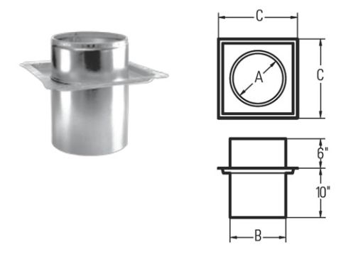 M&G DuraVent 8'' DuraPlus Firestop Radiation Shield - 9244 // 8DP-FRS